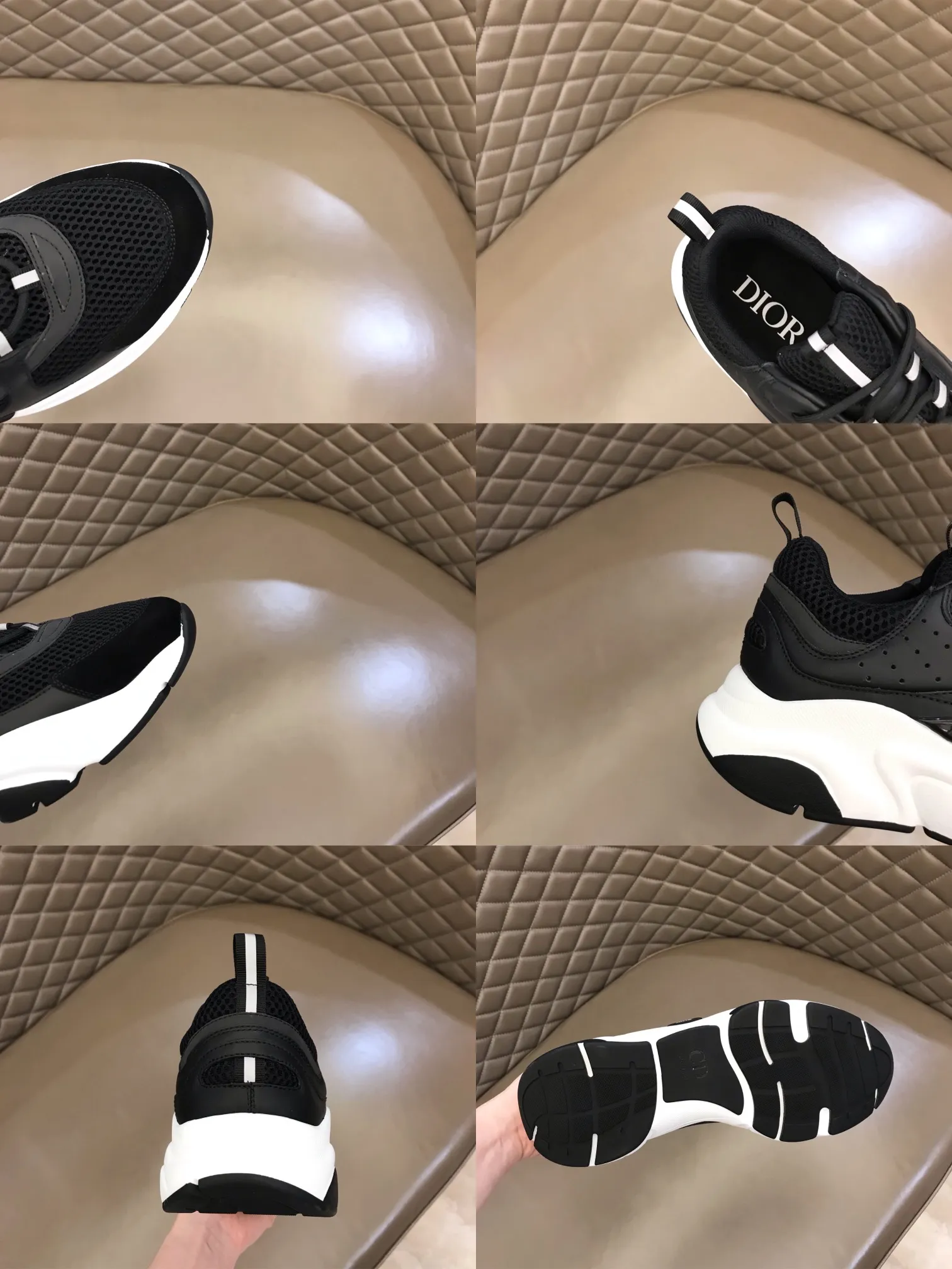 Factory price: 480💰 ◾️▫️Dior D®️ x 🆕 (high version) B22 men's jogging fashion sneakers, this single product draws inspiration from retro jogging shoes. It adopts a thick low-top design, with an upper made of black cow leather and mesh fabric, and a black and white engraved rubber sole. Black mesh fabric tongue and heel counters complement black laces, with an embossed "Di~r" logo embellishment on the side. These sneakers can be mixed and matched with a classic suit for a sporty chic look! Size: 39-45 (38, 46 can be customized)